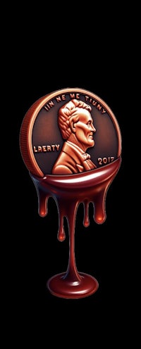 an image of a chocolate coin on a black background